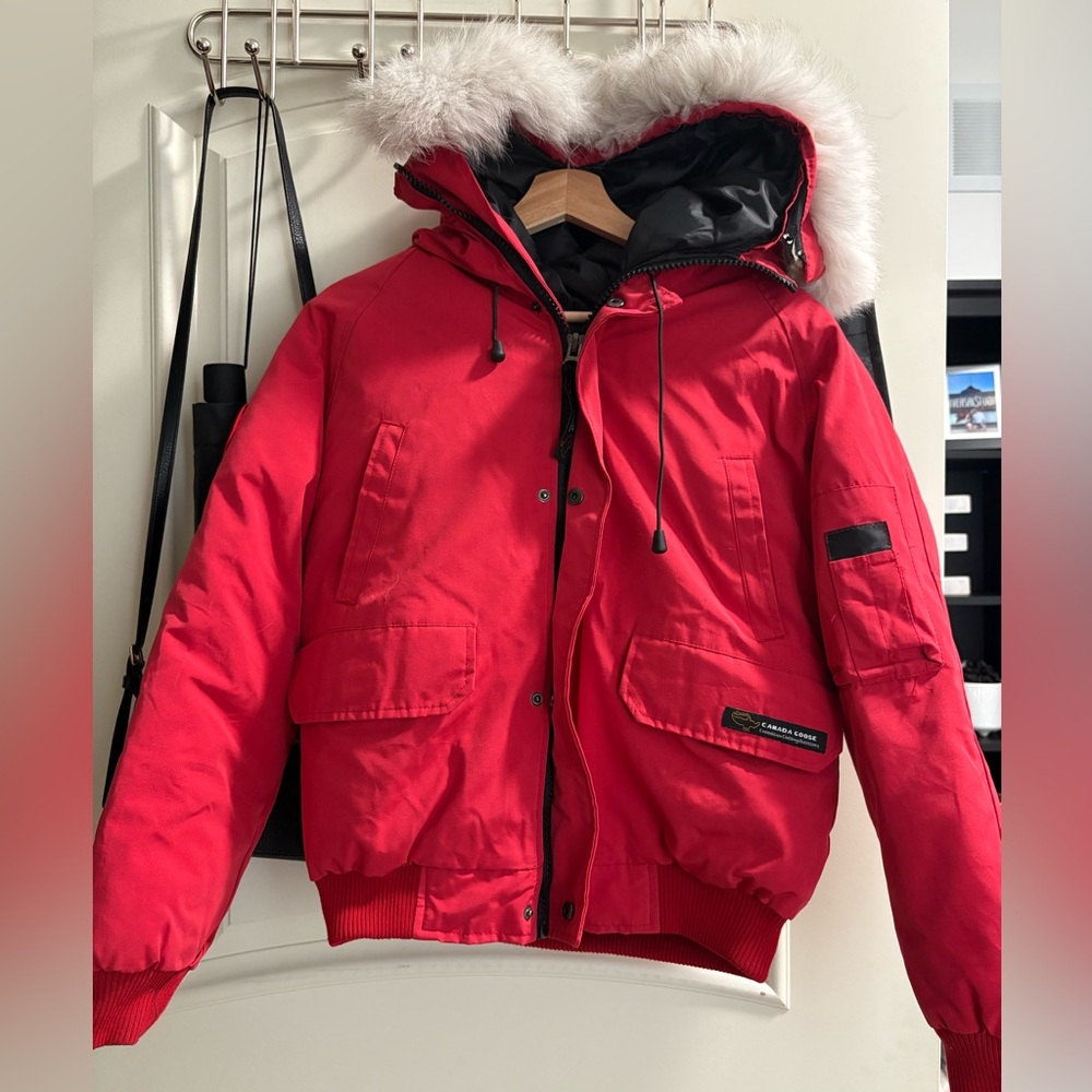 RED BOMBER JACKET